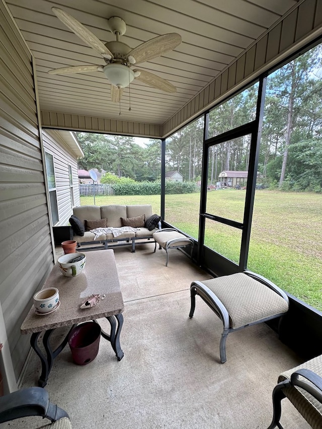 112 Covenant Dr, Dothan, AL 36303 - sunroom / solarium featuring ceiling fan, outdoor lounge area, and healthy amount of natural light