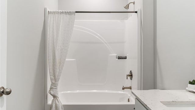 110 Creekridge St, Headland, AL 36345 - bathroom featuring shower / bath combo and vanity