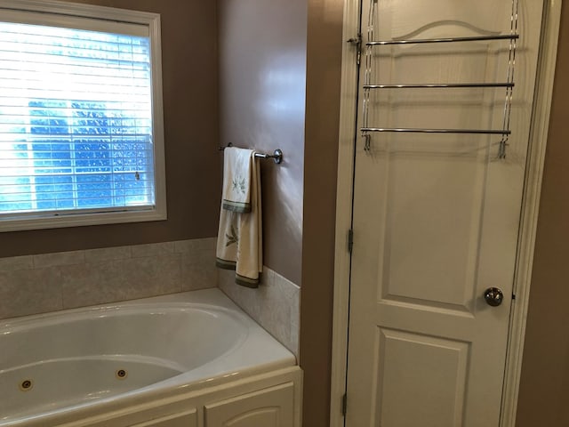 bathroom featuring a tub