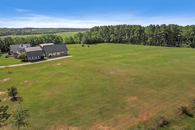 drone / aerial view featuring a rural view