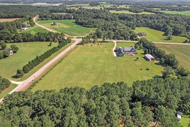 aerial view with a rural view