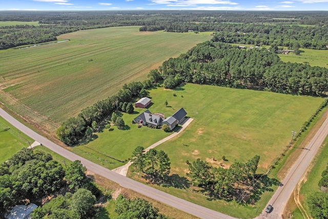 aerial view featuring a rural view