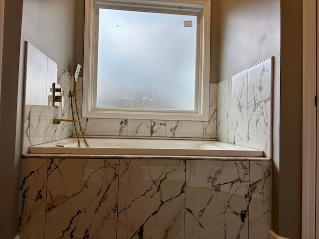 interior details with tiled bath