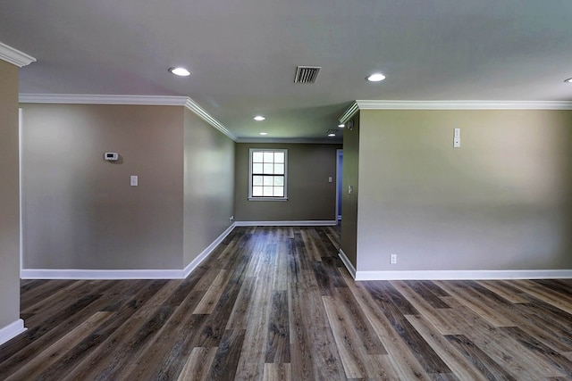 382 Timbers Dr, Dothan, AL 36301 - spare room with crown molding, baseboards, dark wood finished floors, and recessed lighting