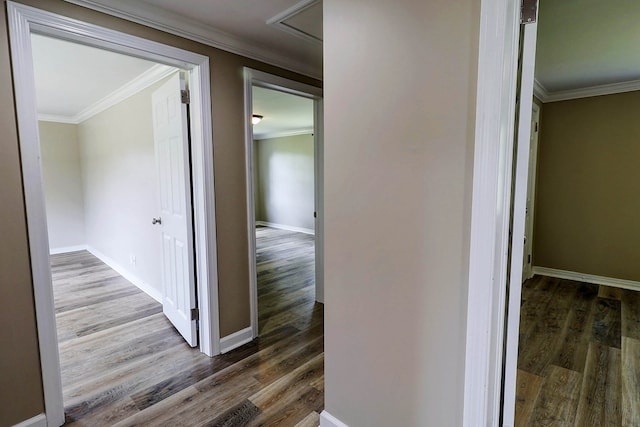 382 Timbers Dr, Dothan, AL 36301 - hall with wood finished floors, crown molding, and baseboards