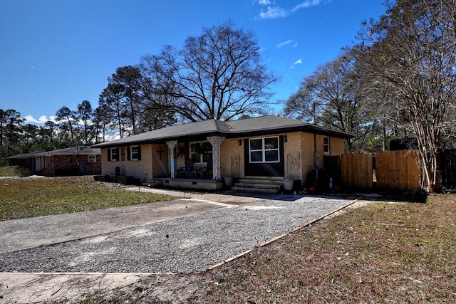 view of single story home