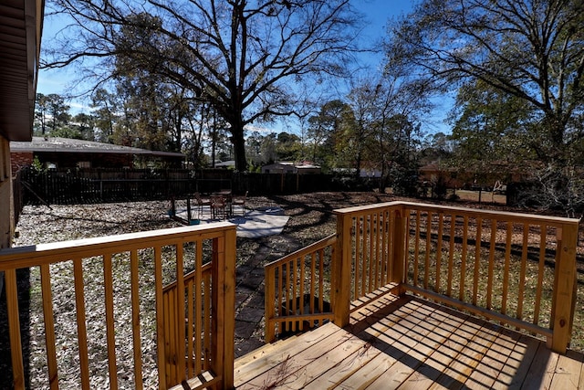 deck featuring a patio area