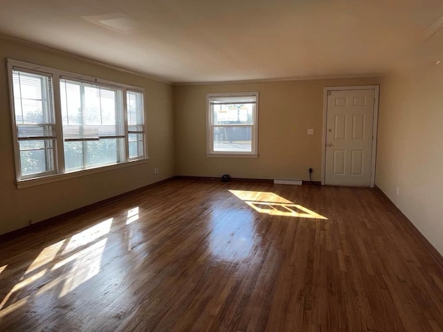 interior space featuring dark hardwood / wood-style floors and a baseboard radiator