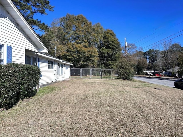 view of yard featuring fence