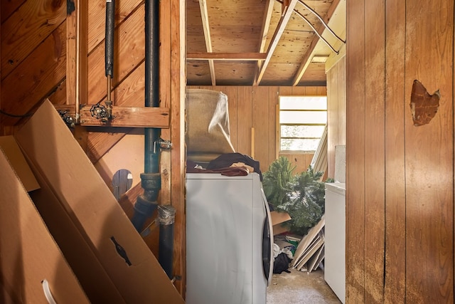 interior space with washer / dryer