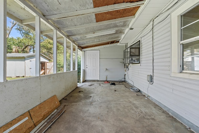 view of unfurnished sunroom