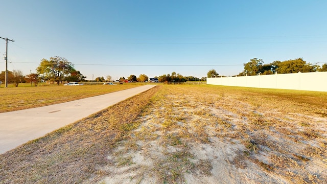 view of street featuring a rural view