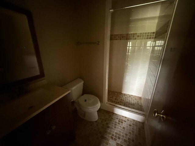 202 Candace Ct, Dothan, AL 36301 - bathroom with a stall shower, toilet, tile patterned flooring, and vanity