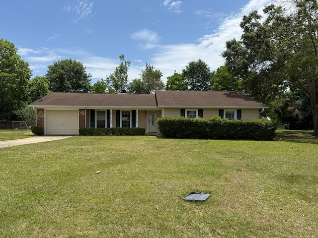 202 Candace Ct, Dothan, AL 36301 - ranch-style house featuring a garage, concrete driveway, and a front yard