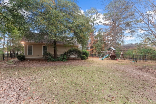 view of yard featuring a playground