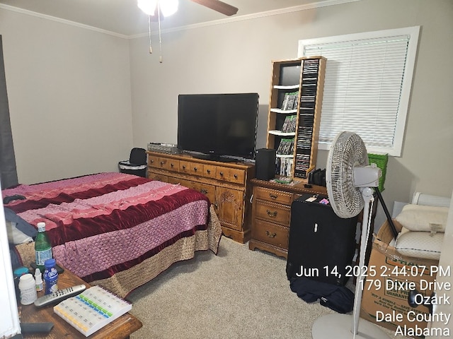 179 Dixie Dr, Ozark, AL 36360 - bedroom featuring crown molding and light colored carpet