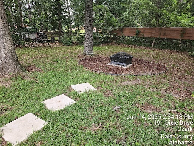 179 Dixie Dr, Ozark, AL 36360 - view of yard with a fire pit