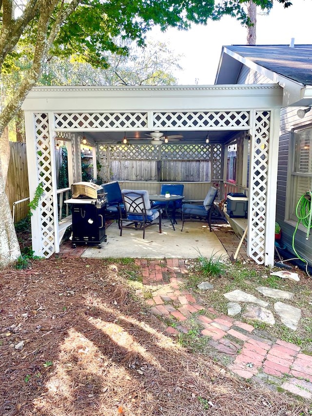 view of patio featuring area for grilling