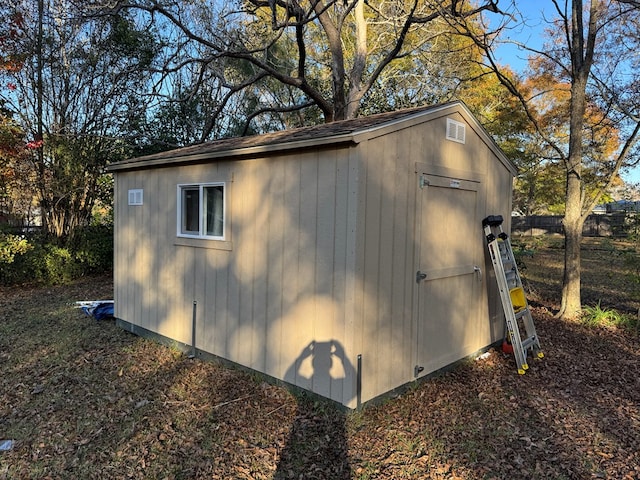 view of shed