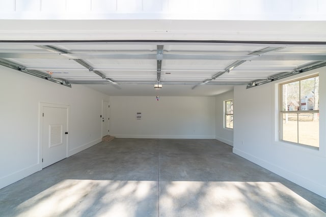 garage with baseboards