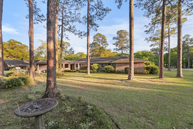 view of front of home featuring a front yard