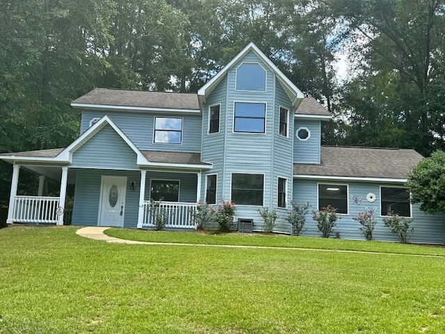 107 Comanche Cir, Enterprise, AL 36330 - view of front of property featuring a porch, a front yard, and roof with shingles