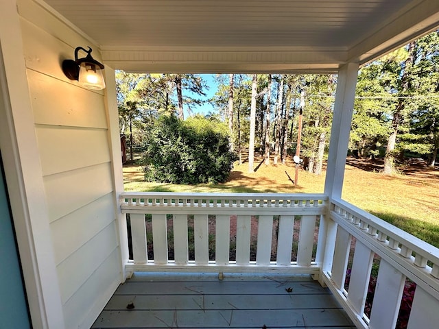 deck featuring covered porch