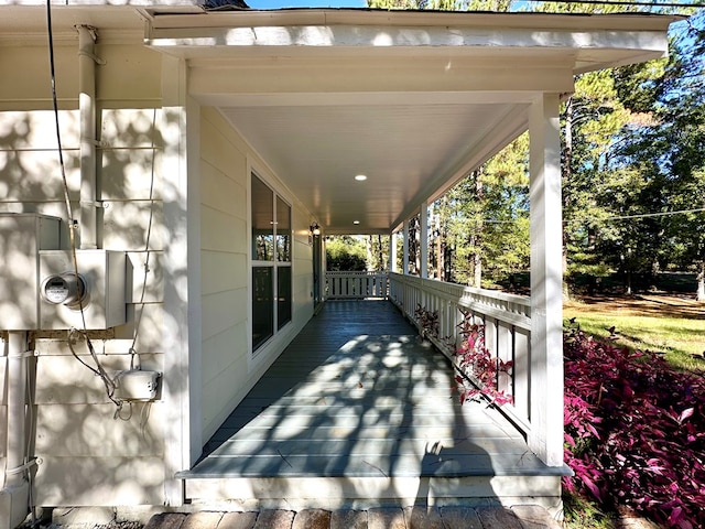 view of patio with a porch