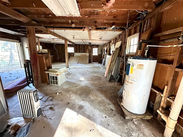 interior space featuring water heater