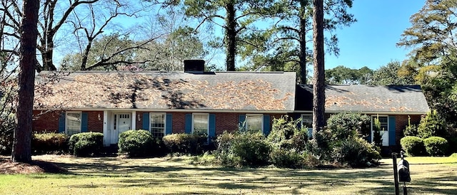 ranch-style house featuring a front yard