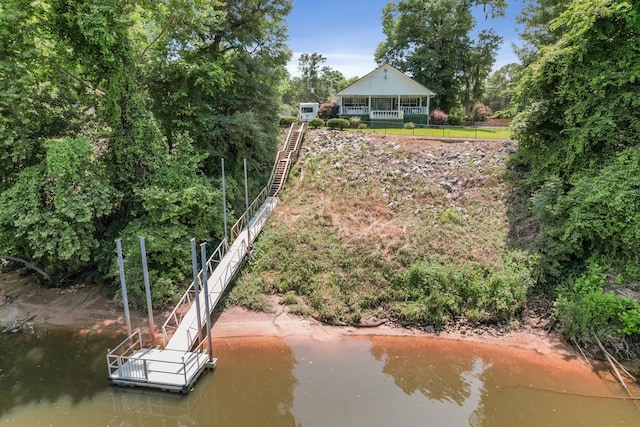 876 Boat Landing Rd, Gordon, AL 36343 - dock area featuring stairs and a water view