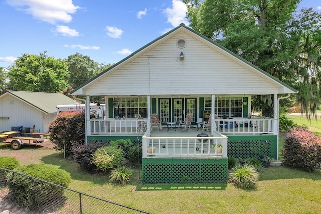 876 Boat Landing Rd, Gordon, AL 36343 - rear view of property featuring covered porch