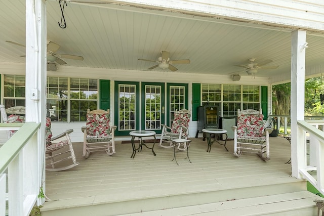 876 Boat Landing Rd, Gordon, AL 36343 - porch with a ceiling fan