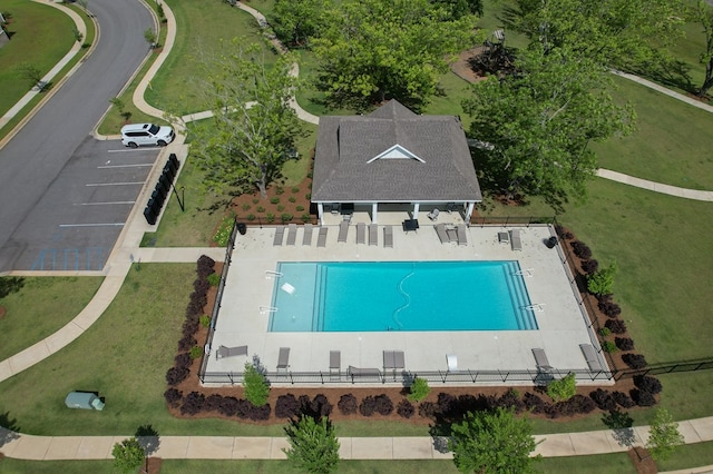 318 Oconee Dr, Midland City, AL 36350 - view from above of property featuring a pool area