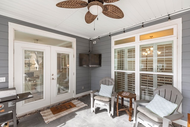 view of patio / terrace featuring french doors