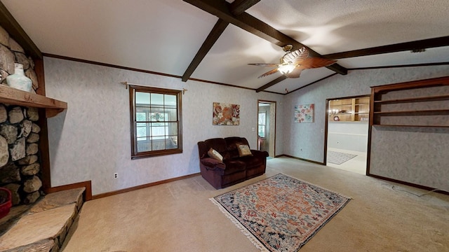 2104 Centenial Dr, Dothan, AL 36303 - carpeted living room featuring plenty of natural light, a ceiling fan, and a fireplace