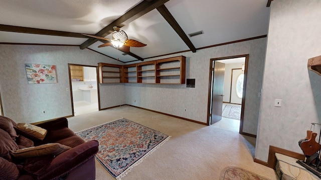 2104 Centenial Dr, Dothan, AL 36303 - living room featuring light colored carpet and a ceiling fan
