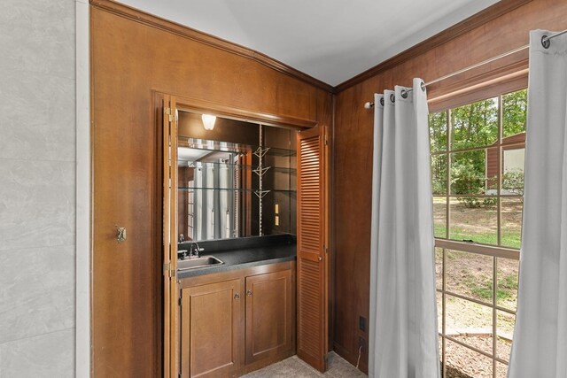 1104 Strathmore Ave, Dothan, AL 36303 - wine room featuring ornamental molding and wet bar