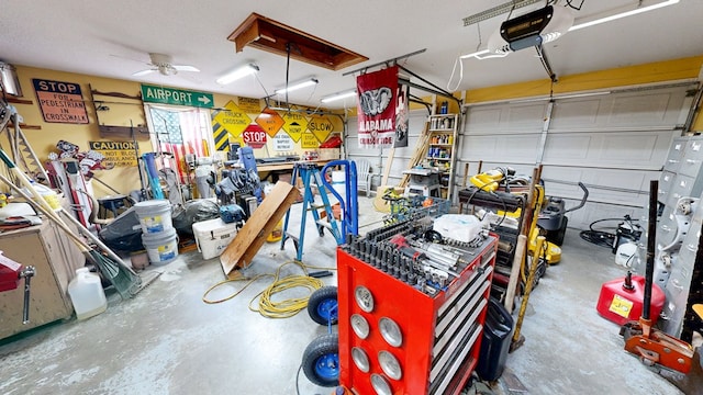103 Yorkshire St, Dothan, AL 36305 - garage featuring ceiling fan and a garage door opener