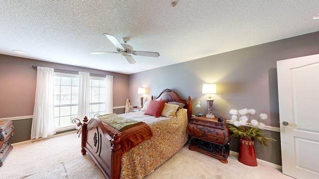 103 Yorkshire St, Dothan, AL 36305 - bedroom with light carpet, ceiling fan, and a textured ceiling