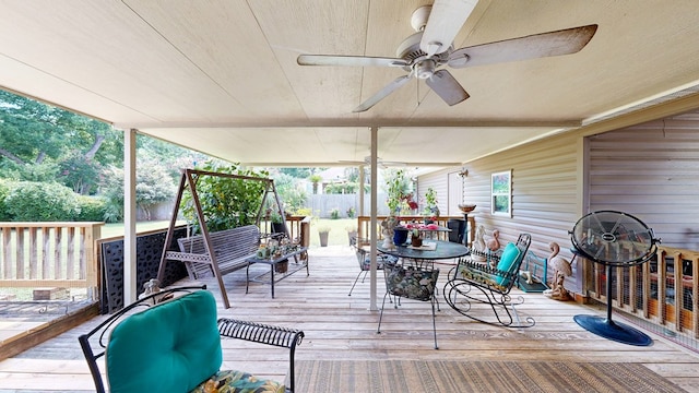 103 Yorkshire St, Dothan, AL 36305 - deck featuring ceiling fan and outdoor dining space