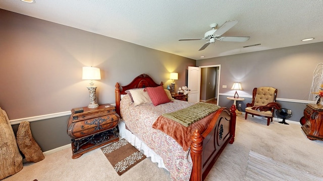 103 Yorkshire St, Dothan, AL 36305 - carpeted bedroom with ceiling fan and a textured ceiling
