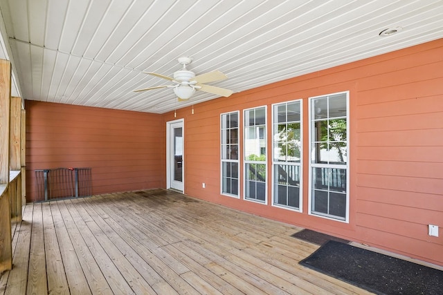 307 S Academy St, Geneva, AL 36340 - wooden terrace featuring a ceiling fan
