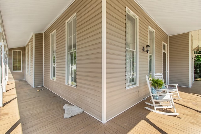 wooden deck with covered porch