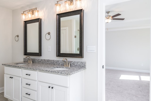 103 Cleo Ct, Enterprise, AL 36330 - full bathroom with double vanity and ceiling fan