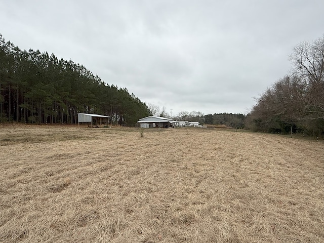 view of yard with a rural view