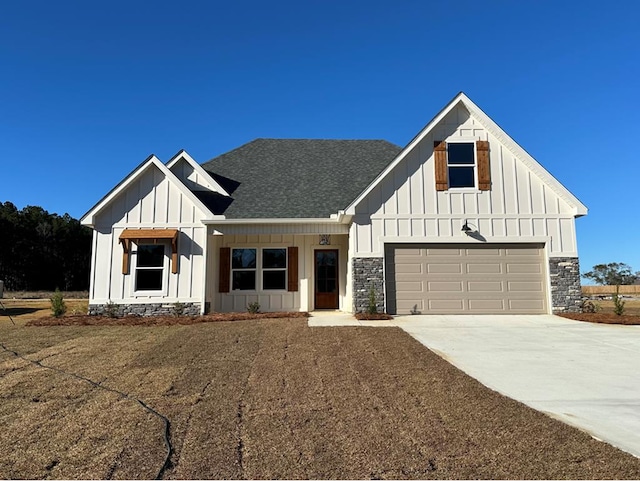 view of modern inspired farmhouse