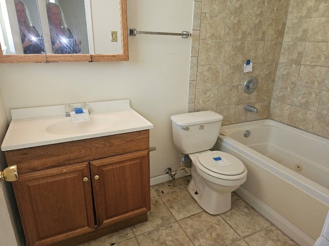 901 Grove St, Cottonwood, AL 36320 - bathroom featuring vanity, tile patterned flooring, and shower / bath combination