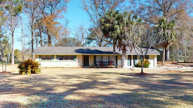 view of single story home
