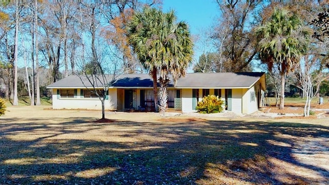 view of single story home
